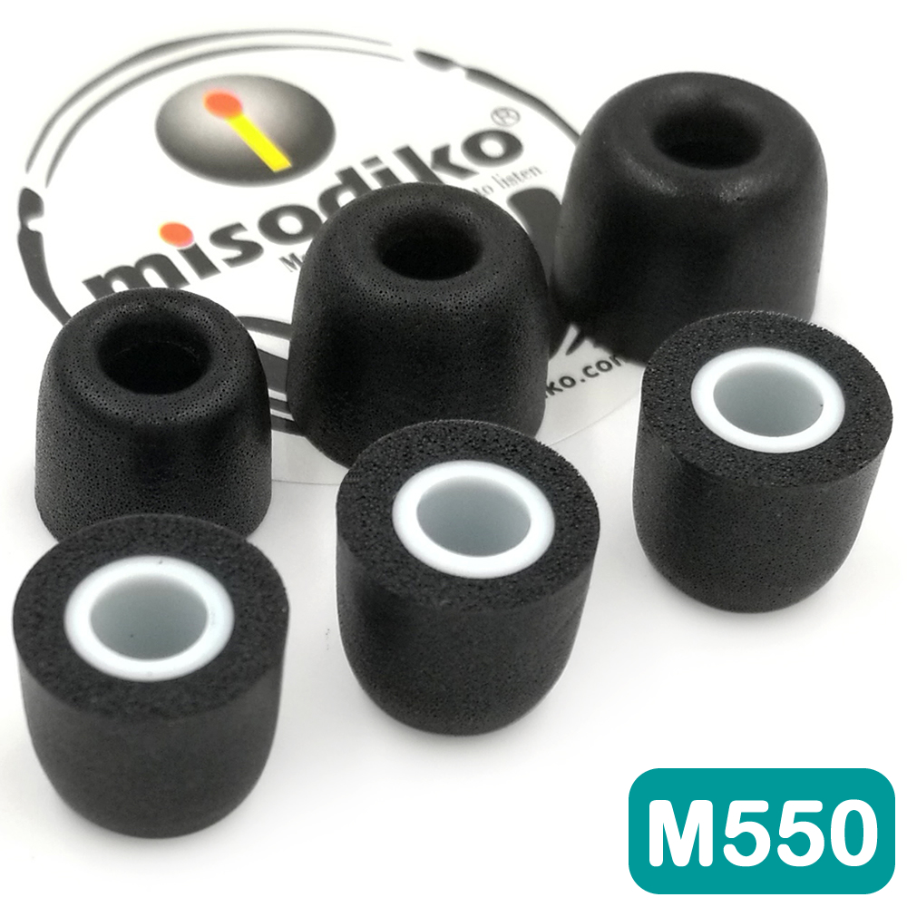 misodiko Memory Foam Earphone Isolation Sports Earbuds Tips, Suitable for Jaybird X4, X3, X2, BlueBuds X, Run, Freedom F5, Replacement Secure Fit Eartips - M550 (Small, 3-pairs)
